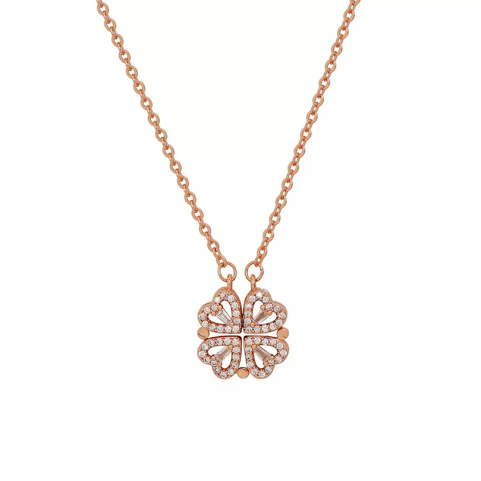 Amoura Heartfall Necklace Set – Rose Gold
