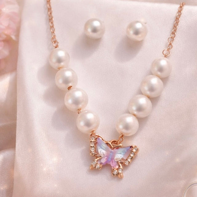 Aurora Butterfly Pearl Set