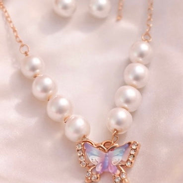 Aurora Butterfly Pearl Set