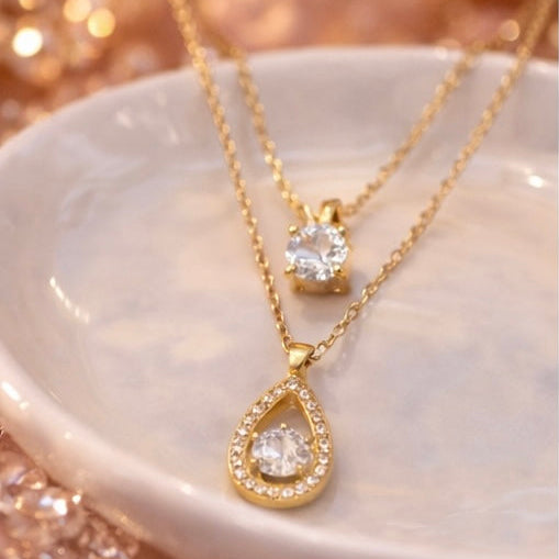 Eternal Spark Teardrop Necklace
